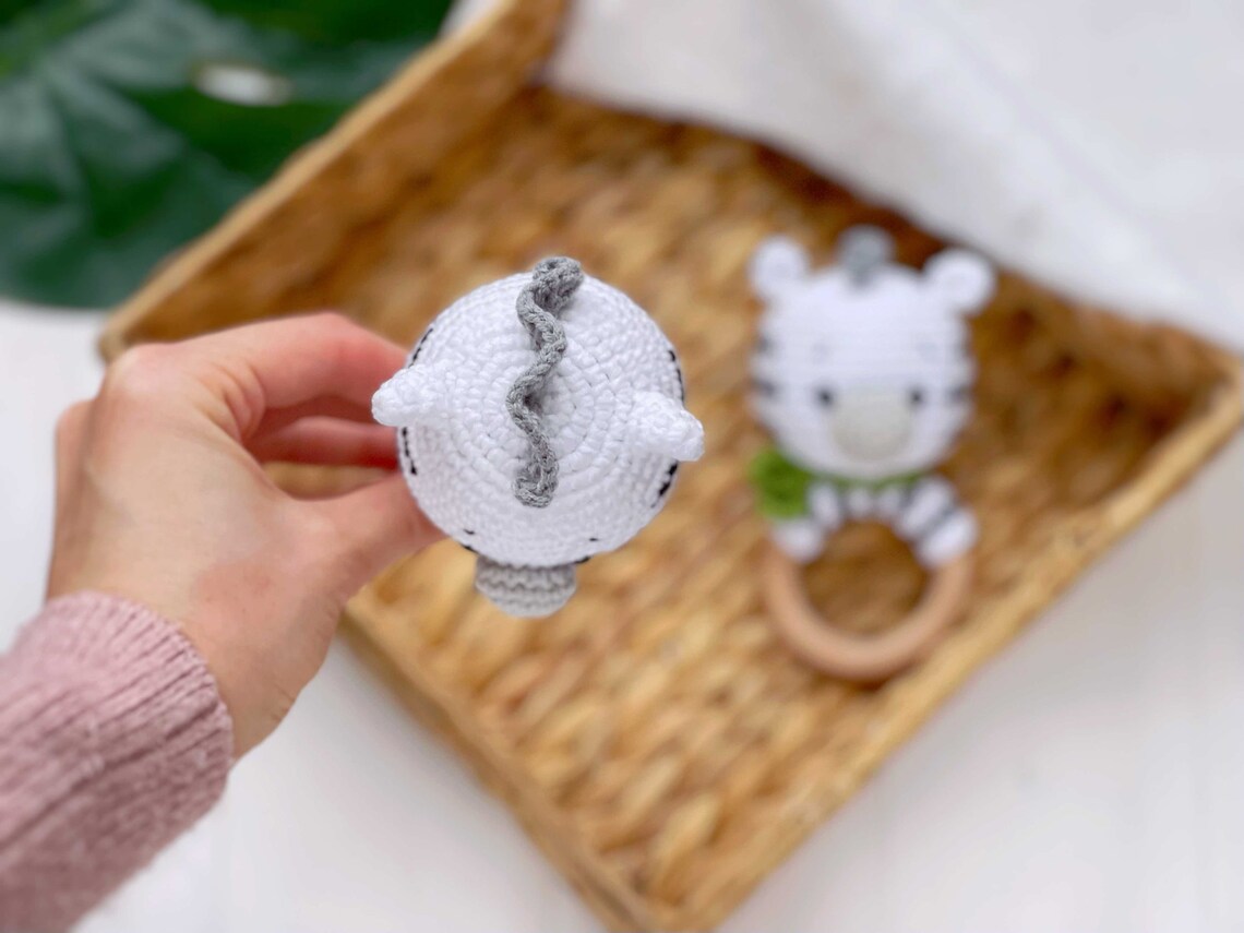Crochet Pattern ZEBRA Baby Rattle, PDF Pattern Safari Animals, Zebra ...