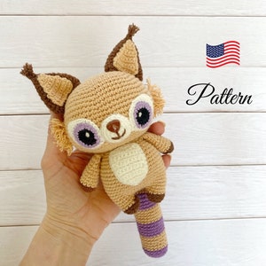 Crochet pattern lynx toy.  Crochet amigurumi animals. DIGITAL DOWNLOAD PDF. Crochet patterns toy