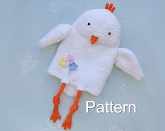 Crochet pattern comforter Chick pattern PDF, Lovey toy amigurumi, Amigurumi Chick Crochet pattern, Chick toy, Pajamas bag, Lovey patterns