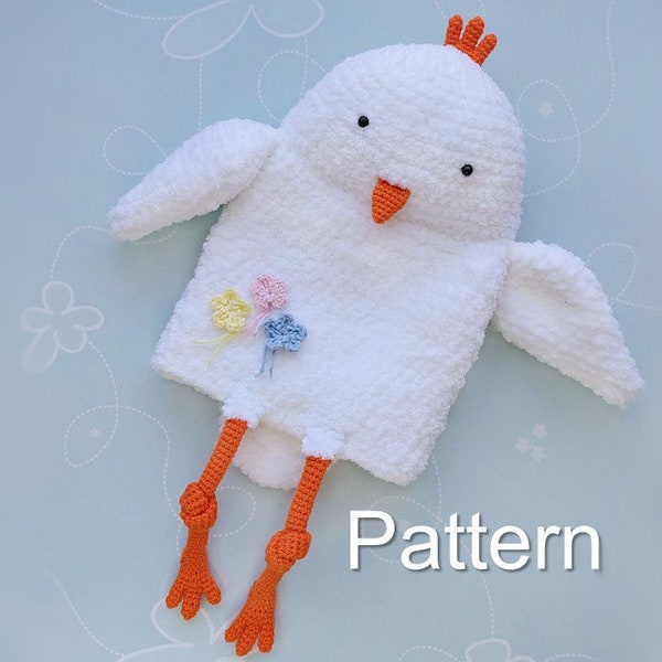 Crochet pattern comforter Chick pattern PDF, Lovey toy amigurumi, Amigurumi Chick Crochet pattern, Chick toy, Pajamas bag, Lovey patterns