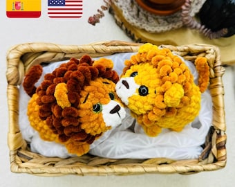 Crochet pattern lion / Crochet pattern plush toy lion / Amigurumi stuff toys tutorial (ENG + ESP) / patrón de león / Pattern amigurumi plush