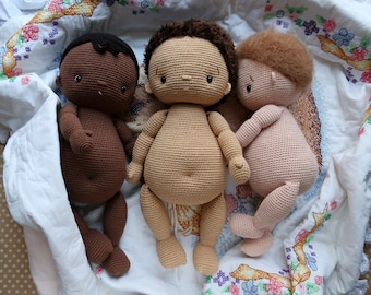 Poupée bébé au crochet. PDF Amigurumi Girl baby. Modèle de poupée Amigurumi. Tutoriel crochet fille. Motif peluche Amigurumi