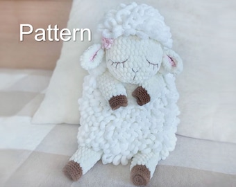 Crochet comforter lamb pattern PDF, comforter toy amigurumi, Amigurumi Cuddle sheep pattern, Baby mini Blanket toy, Pajamas, Lovey patterns