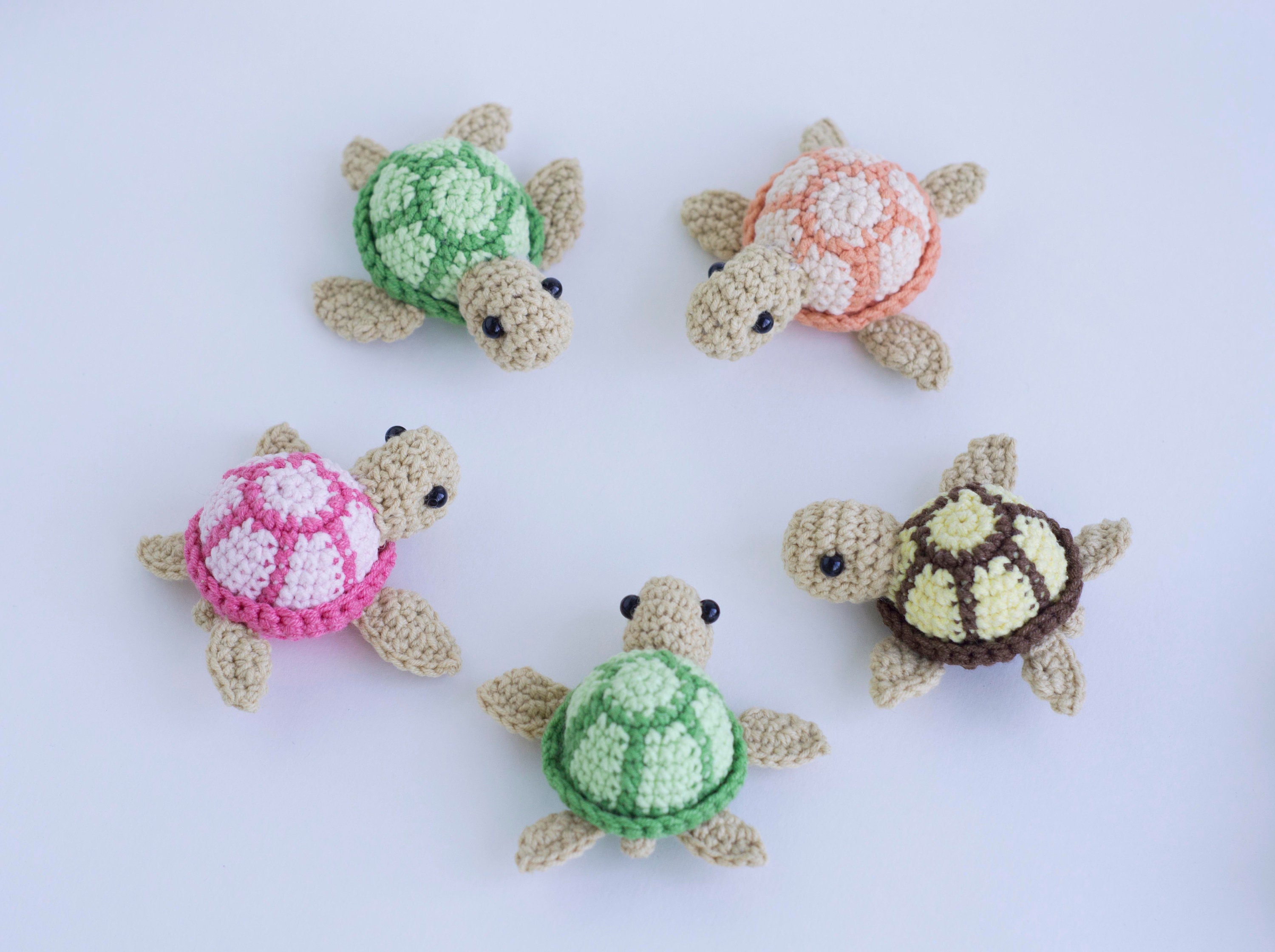 Modèle de crochet PDF, bébés tortues au crochet, carapace de