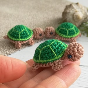 Crochet baby turtle pattern, amigurumi tiny animal, Toys crochet patterns