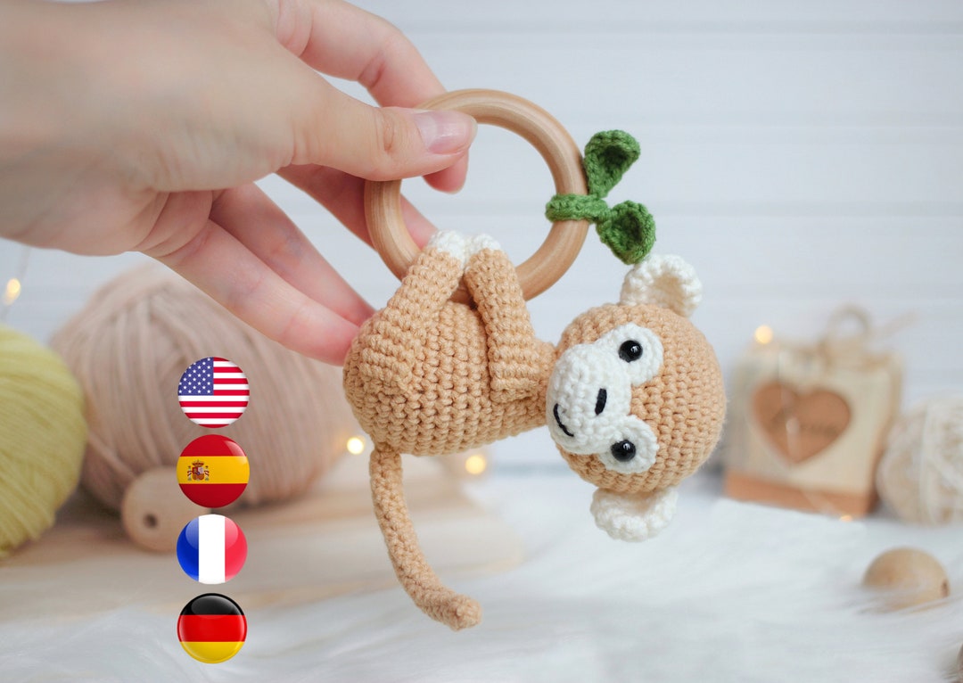 CROCHET PATTERN Monkey Rattle PDF, Monkey Crochet Pattern, Amigurumi ...