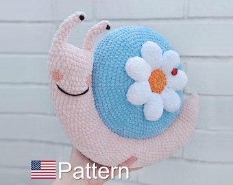 Crochet Snail Pillow pattern PDF, Pillow amigurumi, Amigurumi Snail pattern, Pillow, Pajamas, Lovey patterns