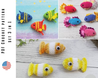 Crochet tiny fish pattern, Toys crochet patterns