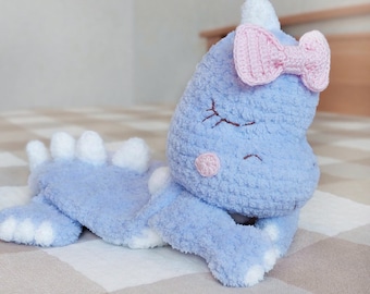 Crochet comforter dinosaur pattern PDF, comforter toy amigurumi, Amigurumi Cuddle dino pattern, mini Blanket toy, Pajamas, Lovey patterns