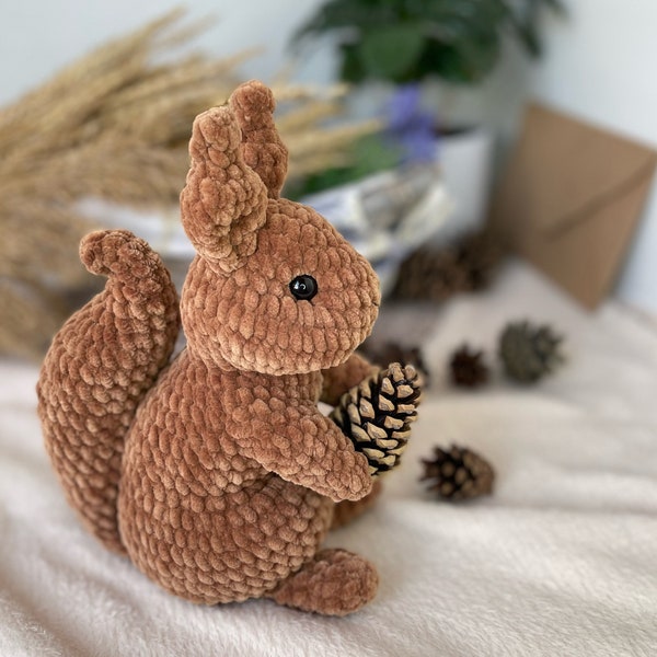 Écureuil au crochet / Peluche au crochet / Tutoriel sur les jouets Amigurumi / Écureuil réaliste Amigurumi / Peluche amigurumi à motif