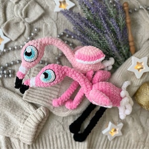 Crochet Pattern pink Flamingo / crochet big eyes / Amigurumi stuff toys tutorials / cute bird / Amigurumi animals / Pattern amigurumi plush
