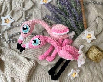 Crochet Pattern pink Flamingo / crochet big eyes / Amigurumi stuff toys tutorials / cute bird / Amigurumi animals / Pattern amigurumi plush