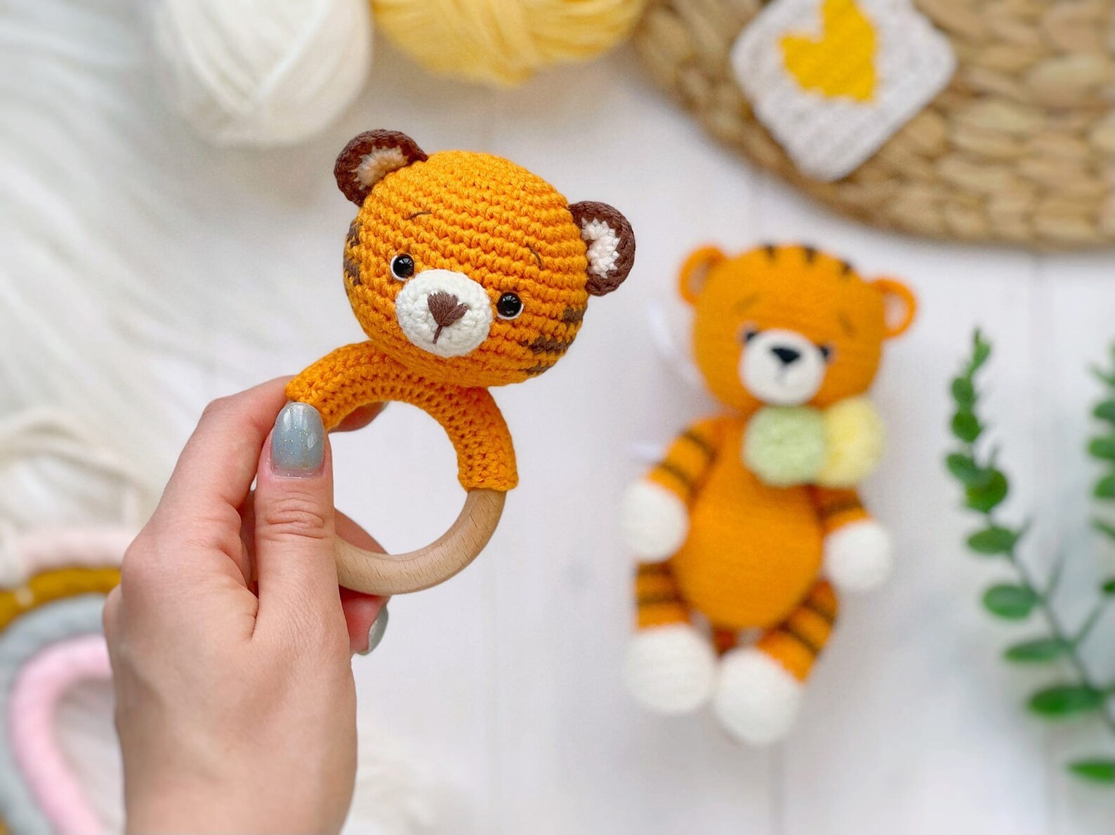 Crochet PATTERN Baby Rattle Tiger, Easy Crochet Pattern Safari Animals ...