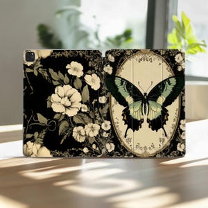 Butterfly iPad Air 11 Case A16 Dark Academia Pro 13 inch M3 M2 12.9 10.9 10.2 Gothic Mini A17 7 6 5 4 10th 9th 8th Gen Vintage Floral Cover