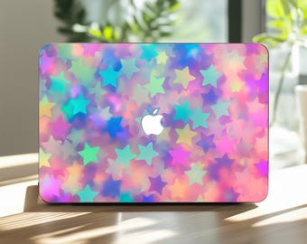 Rainbow Star MacBook Air 15 inch Case Trendy Pro 16 14 13&quot; M1 M2 M3 M4 Kawaii 2025 2024 Y2K Colorful Cover A3240 A2681 A1466 Cute Confetti