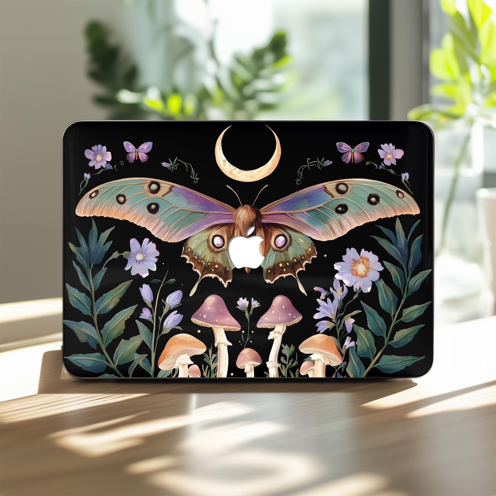 Moon Moth MacBook Pro 14 Case Mac Book Air 13 inch Pro 16" M1 M2 M3 M4 Gothic 2025 2024 2022 A2780 Cottagecore A2918 A2992 Witchy Mushroom
