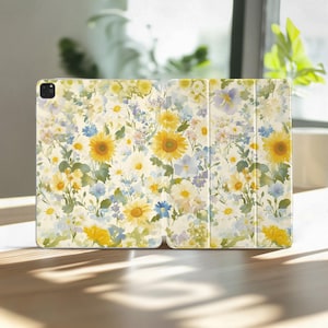 Sunflower iPad Air 11 inch Case 2025 A16 Floral Pro 13 12.9 2022 Daisy 10.9 10.2&quot; Mini A17 6 5 4 Cover 10th 9th 8th Gen Botanical for Women