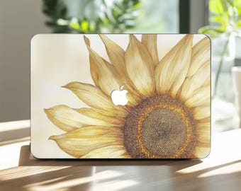 Sunflower MacBook Air 13 Case for Mac Book Air 15 inch 14 Pro 16&quot; M1 M2 M3 M4 Boho Hard Cover A3403 A3112 2019 2022 2024 2025 Yellow Floral