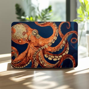Orange Octopus Case for MacBook Air 13" 13.6 15 Pro 14 16 – Sea Animal Hard Cover M1 M2 M3 M4 M5 2025 2024 2022 2020 A2337 A2918 A3434 Ocean