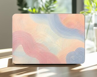 Etui ochronne Pastel Wave na MacBooka Air 13 13,6 13,3 cala Pro 14 15 16 cali M5 M3 M1 2022 2019 A3403 A1989 Minimalistyczna estetyka