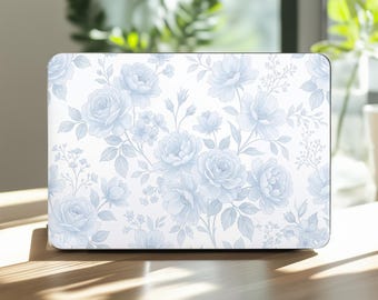 Niebiesko-białe etui Toile MacBook Air 13,3 13,6 13,3 15 cali Pro 16 14 cali M4 M3 M2 Slim Cover 2024 2021 A2918 retina Vintage Botanical