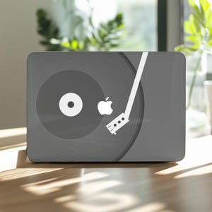 Vinyl Record Player MacBook Pro 14&quot; Case Vintage Black Mac Air 13 15 16 inch Retro M1 M2 M3 M4 Minimalist Hard Cover 2025 2024 A3403 for Men