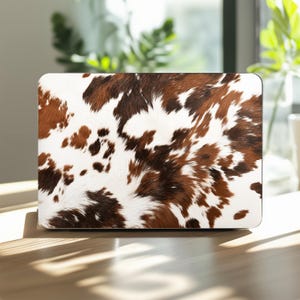 Custodia in pelle bovina per MacBook Air 15" Western Mac Book Pro 13 14 16 pollici M1 M2 M3 M4 con stampa animalier, cover rigida 2025 2024 2022 A2779 A2141 Pelliccia alla moda