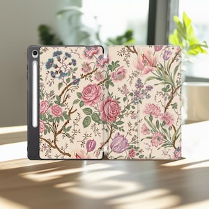 Custodia romantica con rose per Samsung Tab S11 S10 S9 S8 Lite S7 Ultra S6 S5e S4 S3 A8 Plus A7 Fe A6 A11 da 8,7 pollici, cover per tablet Android con supporto, motivo floreale