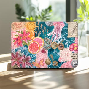 美的コラージュ MacBook ケース 13 13.3 13.6 インチ Pro 14 15 16 インチ Neo M3 M4 M2 超薄型カバー 2025 2023 A3428 A1708 サマーデザイン