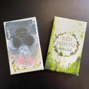 Wild Moon and Wild Medicine Oracle Decks - Sold as a Set, both decks - Like New Condition - Water Color images on front, educational on back