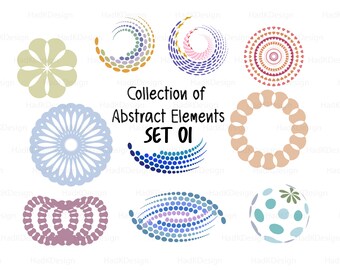Abstract Elements SVG: Modern Art Vector Graphics (Digital Download)