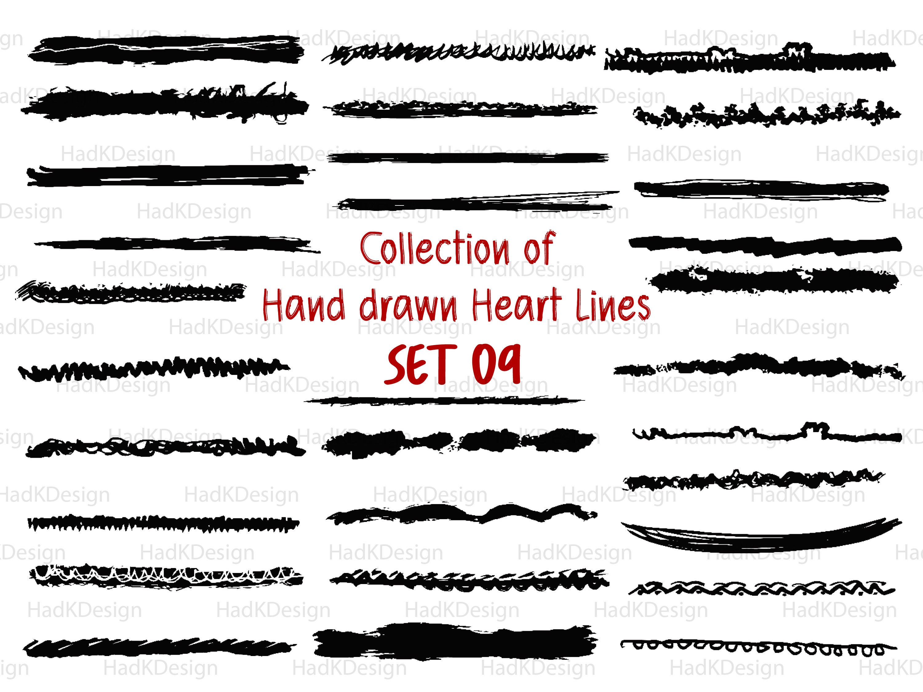 Hand Drawn Lines SVG, Underline Divider Text, Brush and Stroke Line