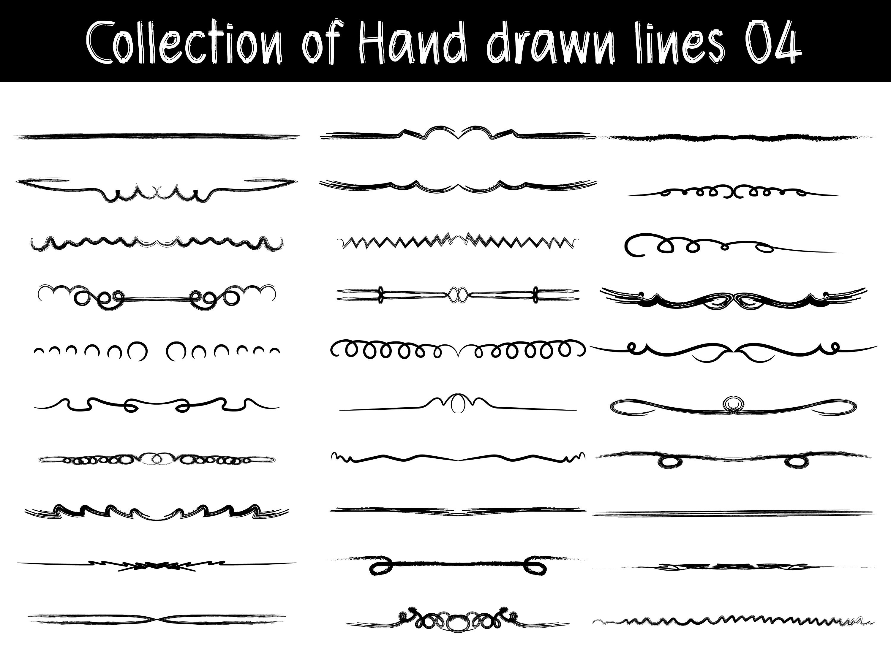 Handdrawn Lines SVG, Brush and Stroke Line, an Element for Use in