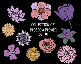 Beautiful Blossoms: A Stunning Flower SVG Bundle for Your Creative Projects.
