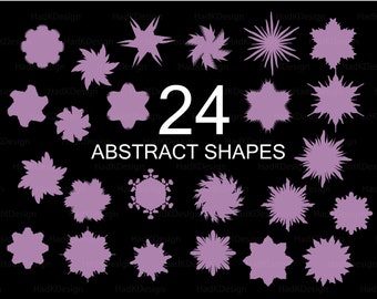 Abstract Shapes SVG Clipart: 24 Geometric Design Elements (Digital Download)
