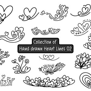 Doodle Heart Line Art: Hand-Drawn SVG Cut Files for Cricut
