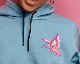 Colorful Flying Butterfly Embroidery Design (Digital File)
