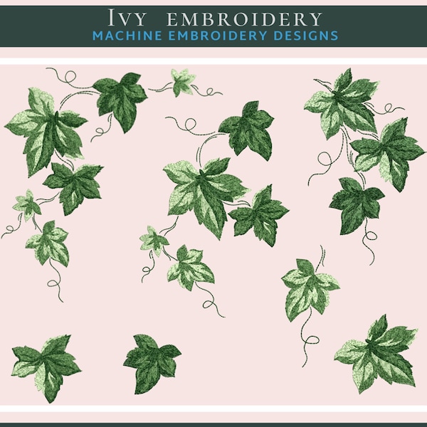 Ivy embroidery. Machine Embroidery Designs. Ivy branch embroidery. Ivy leaves embroidery. Plant embroidery . Ivy for home embroidery machine