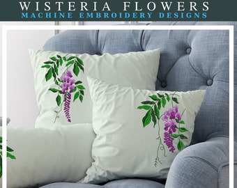 Machine embroidery designs . Wisteria flowers . Floral embroidery designs . Plant Embroidery designs . Instant download.