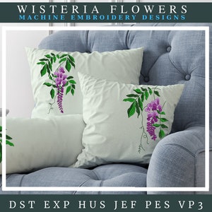 Machine embroidery designs . Wisteria flowers . Floral embroidery designs . Plant Embroidery designs . Instant download.