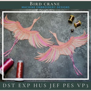 Crane Bird /Machine Embroidery Designs / embroidery crane  bird / Instant download