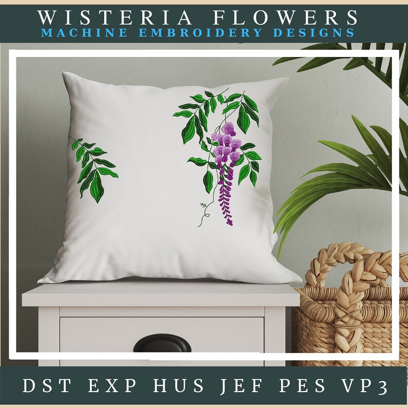 Machine Embroidery Designs . Wisteria Flowers . Floral Etsy