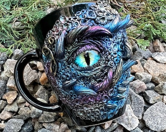 dragon mug, mug polymer clay, green dragon mug, dragon age, house of the dragon, fourth wing merch, gift for him