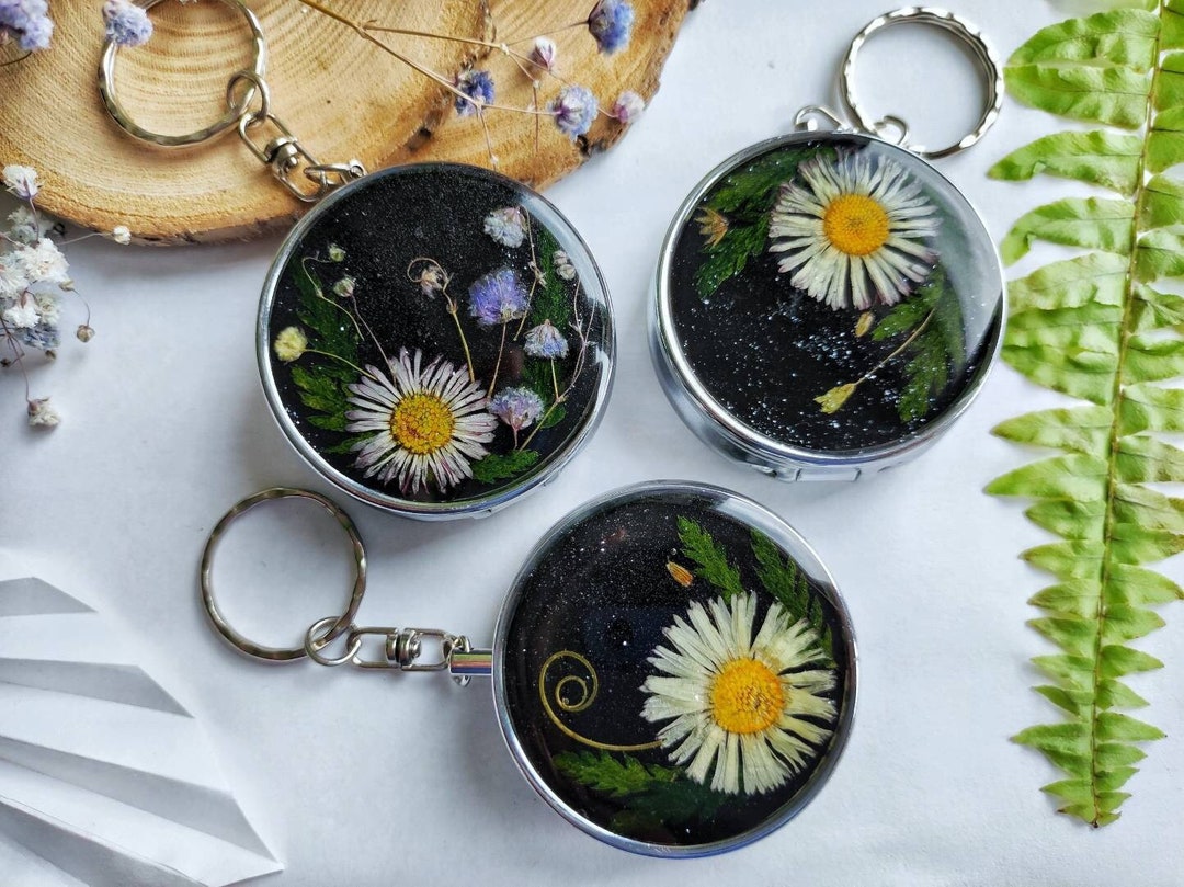 Pill Keychain Pill Box for Purse Pill Case Keychain Cute Etsy