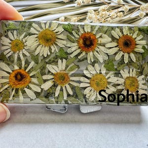 Personalize pill box, daisy pill organizer, weekly pill box, 7 day pill organizer, pill box, 7 day pill case, gift for grandma