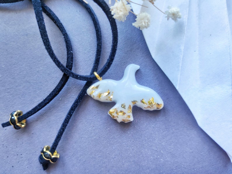 Dove Pendant, White Dove Choker, Bird Choker, Trendy Jewelry, Neck ...