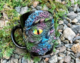 house of the dragon, dragon mug, mug polymer clay, green dragon mug, dragon age, , fourth wing merch, gift for him