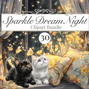 Sparkle Dream Night Bundle Clipart - High Resolution transparent background PNG - 4000px - Scrapbook Digital Download - Commercial Use