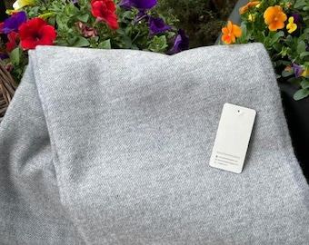 Manta de lana merino de color gris de primera calidad, manta de lana para sofá, manta de 55 x 79 pulgadas, colcha de rejilla de lana de lujo, regalo de lujo