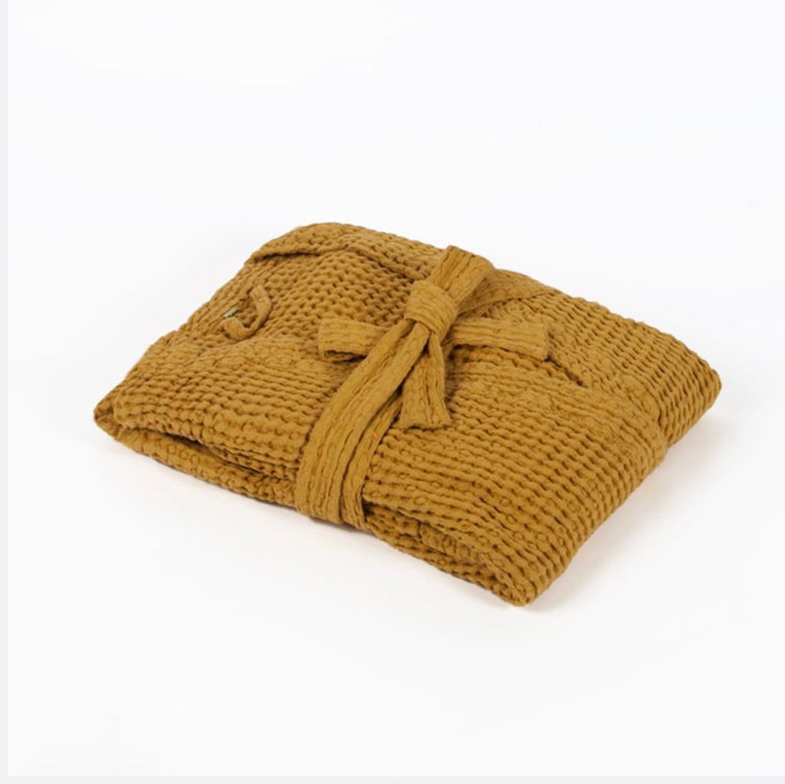 Mustard Yellow Robe Pure Natural Mustard Yellow Color Waffle Linen Robe Stonewashed Waffle ...